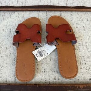 Target Women's Red Leather Slide Sandals